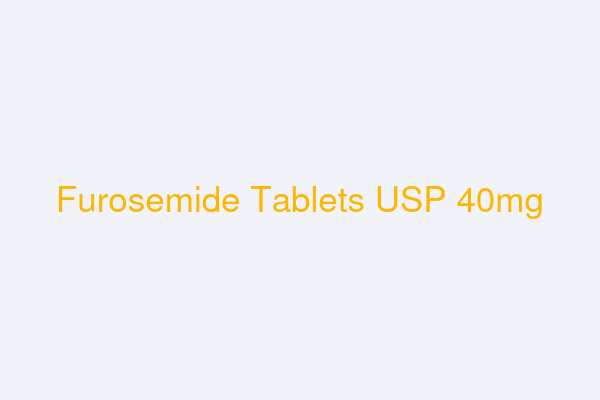 Furosemide Tablets USP 40mg