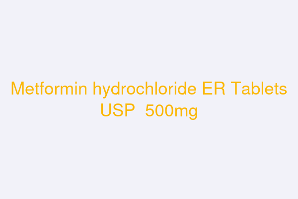 Metformin hydrochloride ER Tablets USP  500mg