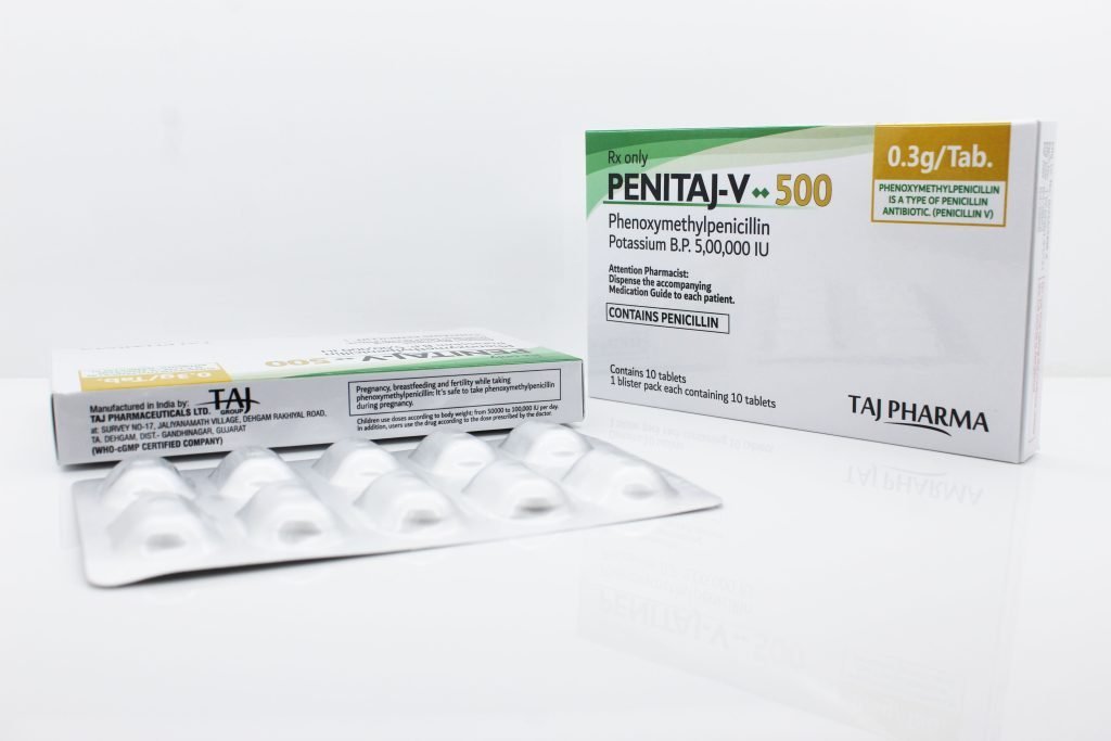 Phenoxymethylpenicillin Tablets BP 5,00,000 I.U. at Best Price in Mumbai Maharashtra Taj Pharma