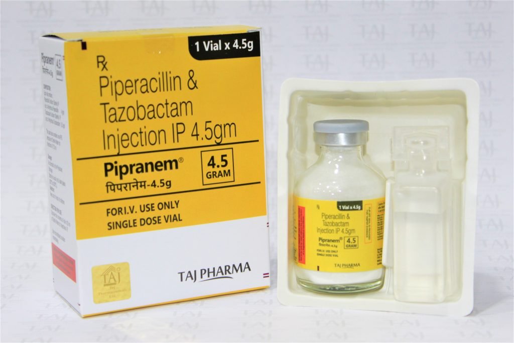 Piperacillin and Tazobactam for Injection 4.5 gm Manufacturer / Supplier and Exporter