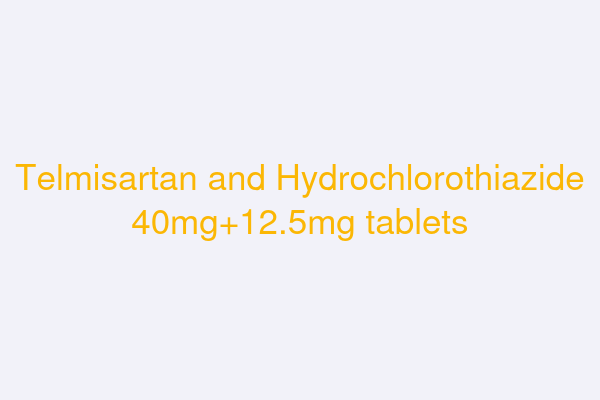 Telmisartan and Hydrochlorothiazide 40mg+12.5mg tablets