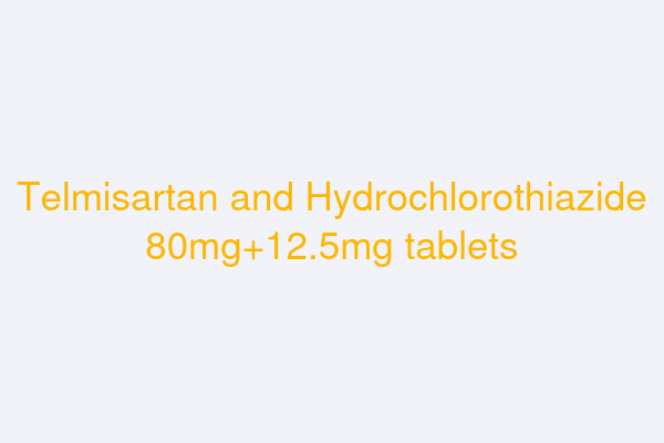 Telmisartan and Hydrochlorothiazide 80mg+12.5mg tablets
