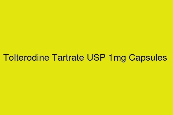 Tolterodine Tartrate USP 1mg Capsules 
