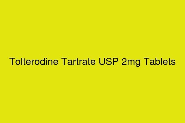 Tolterodine Tartrate USP 2mg Tablets