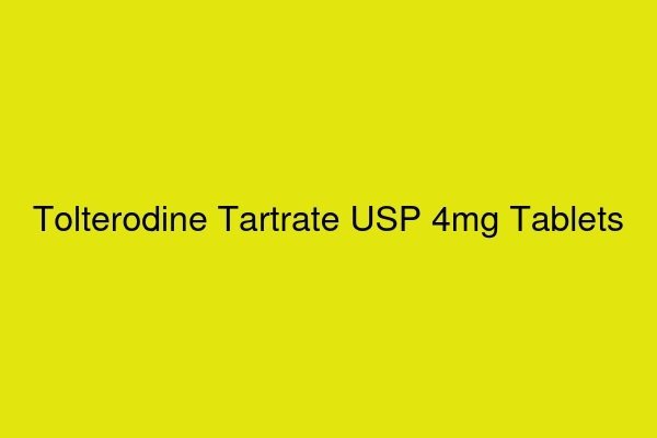 Tolterodine Tartrate USP 4mg Tablets