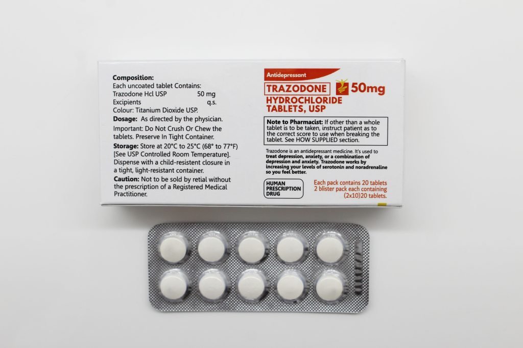 Trazodone Hydrochloride 50mg Tablets Manufacturer, Supplier PAN India